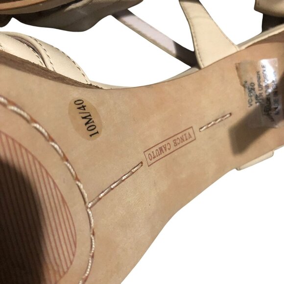 Vince Camuto Paden Platform Sandals Strappy Open Toe Leather Beige 10 - Picture 9 of 11